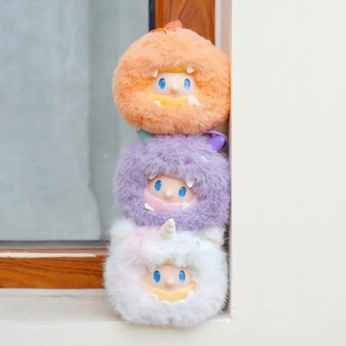 Finding Unicorn Mirage Series Plush Blind Box - Orange purple and white design overview; random design not guaranteed