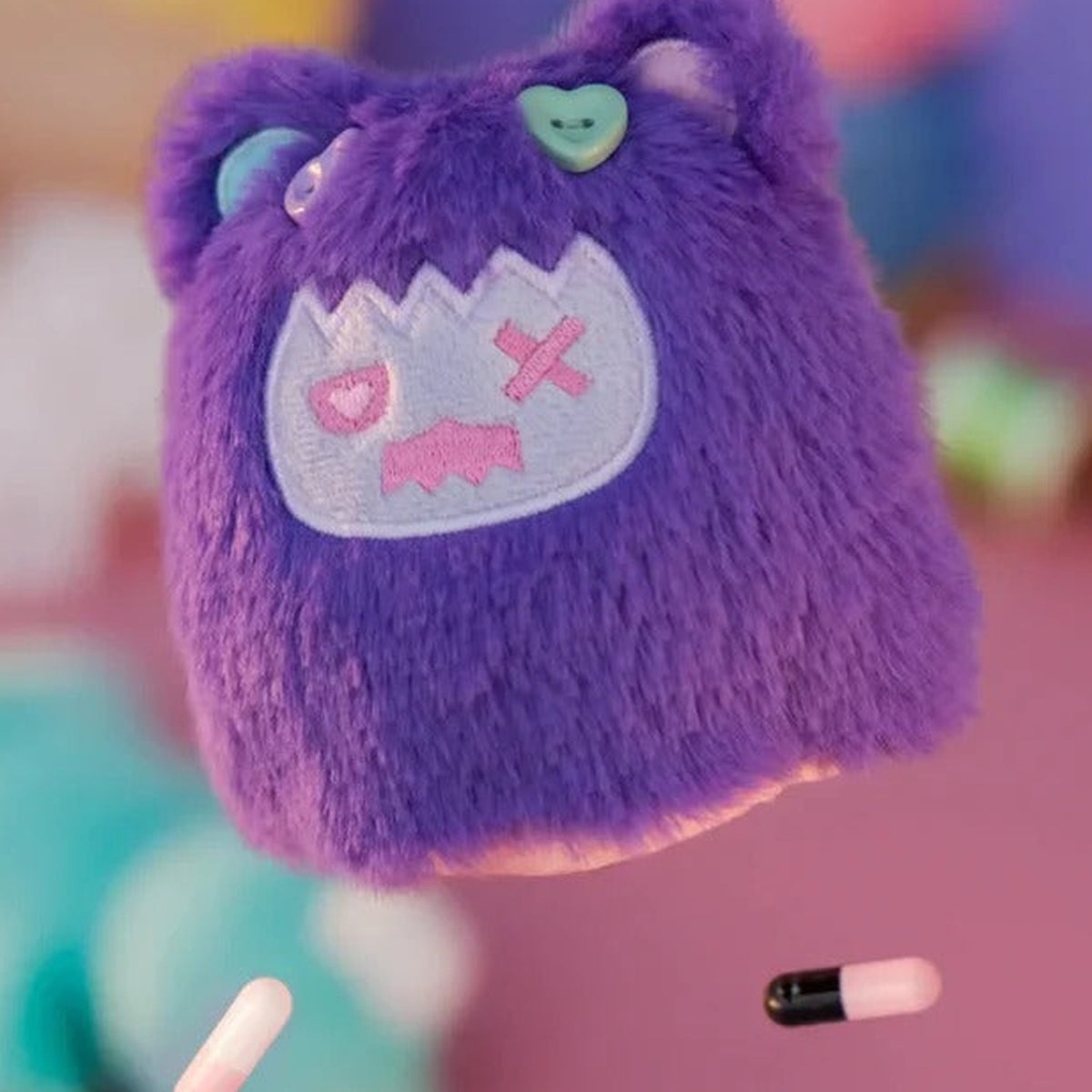 FINDING UNICORN ShinWoo Ragbear Clinic Series Plush Blind Box - Purple complete bear design example; random design not guaranteed