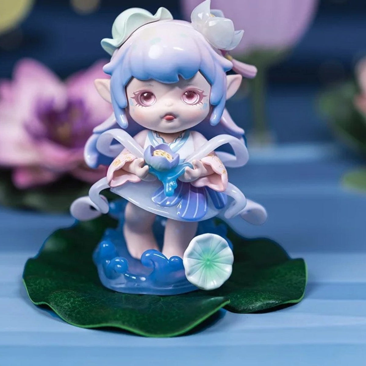 Flora Compendium of Materia Medic Series Figure Blind Box - Blue figure detail with upper head decoration cropped; random design not guaranteed