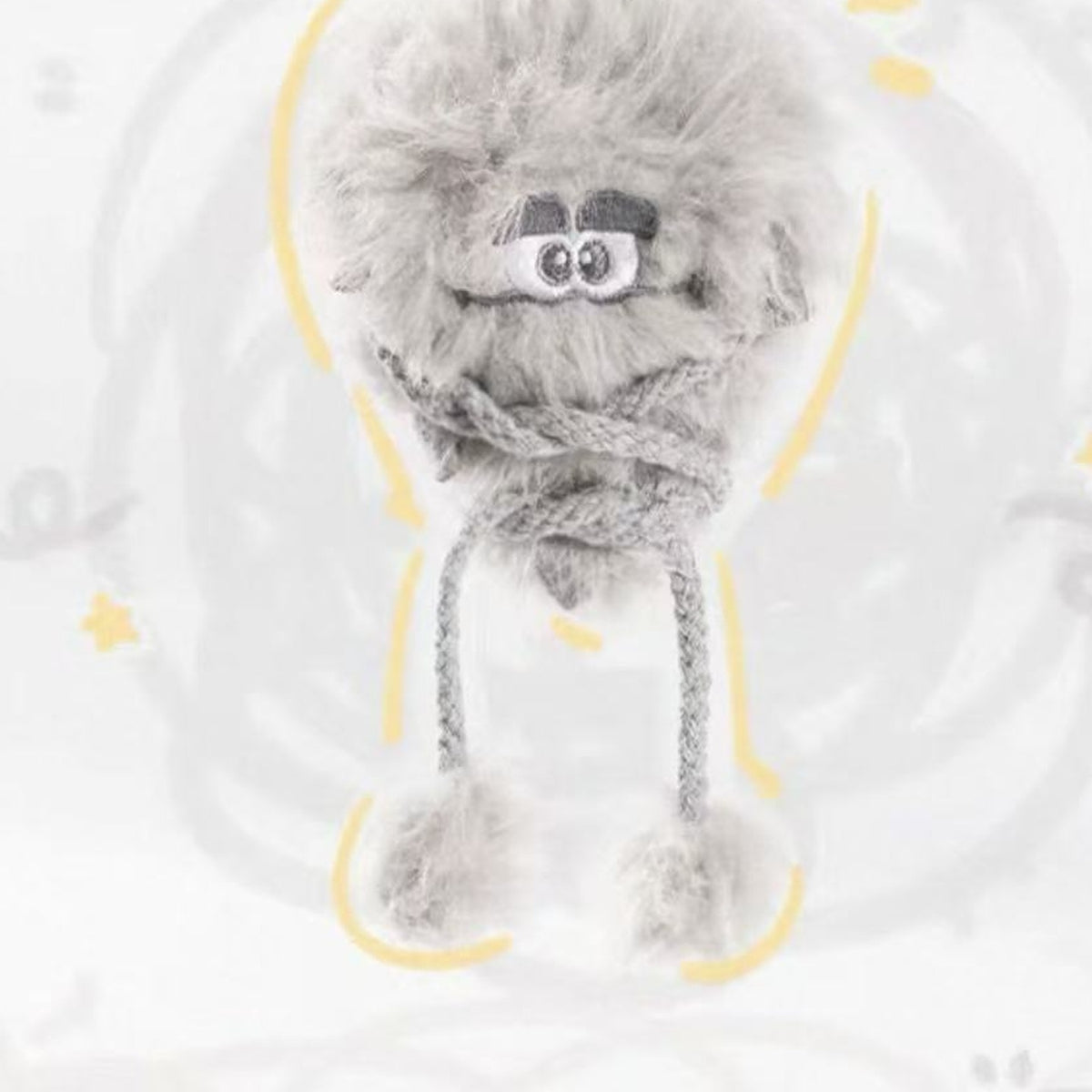Fluffy Weather Bureau grey plush charm design example; random design is not selectable