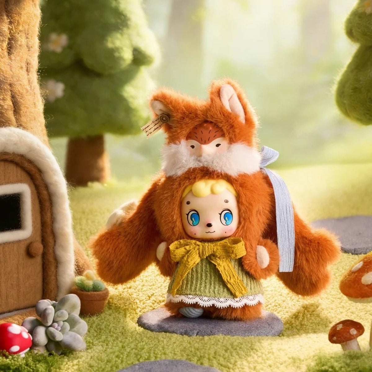 FOFO Forest Guardians Series Plush Blind Box - Complete orange fox-costume plush doll example; random design not guaranteed