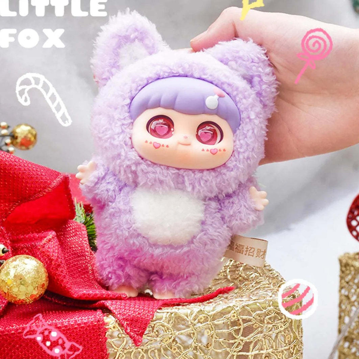 FuFu Zhao Cai Fox Series Plush Dolls, Blind Box - Complete purple fox-hood plush example; random design not guaranteed