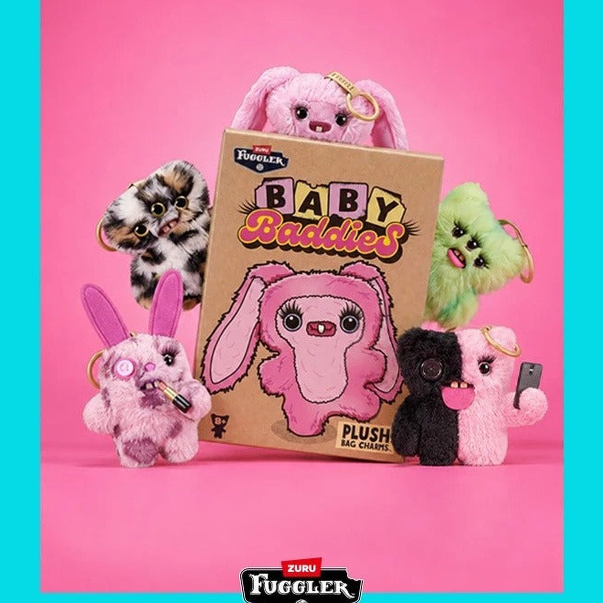 Fuggler Baby Baddies Series Plush Pendant Blind Box - Baby Baddies packaging and plush pendant design comparison; random design not guaranteed