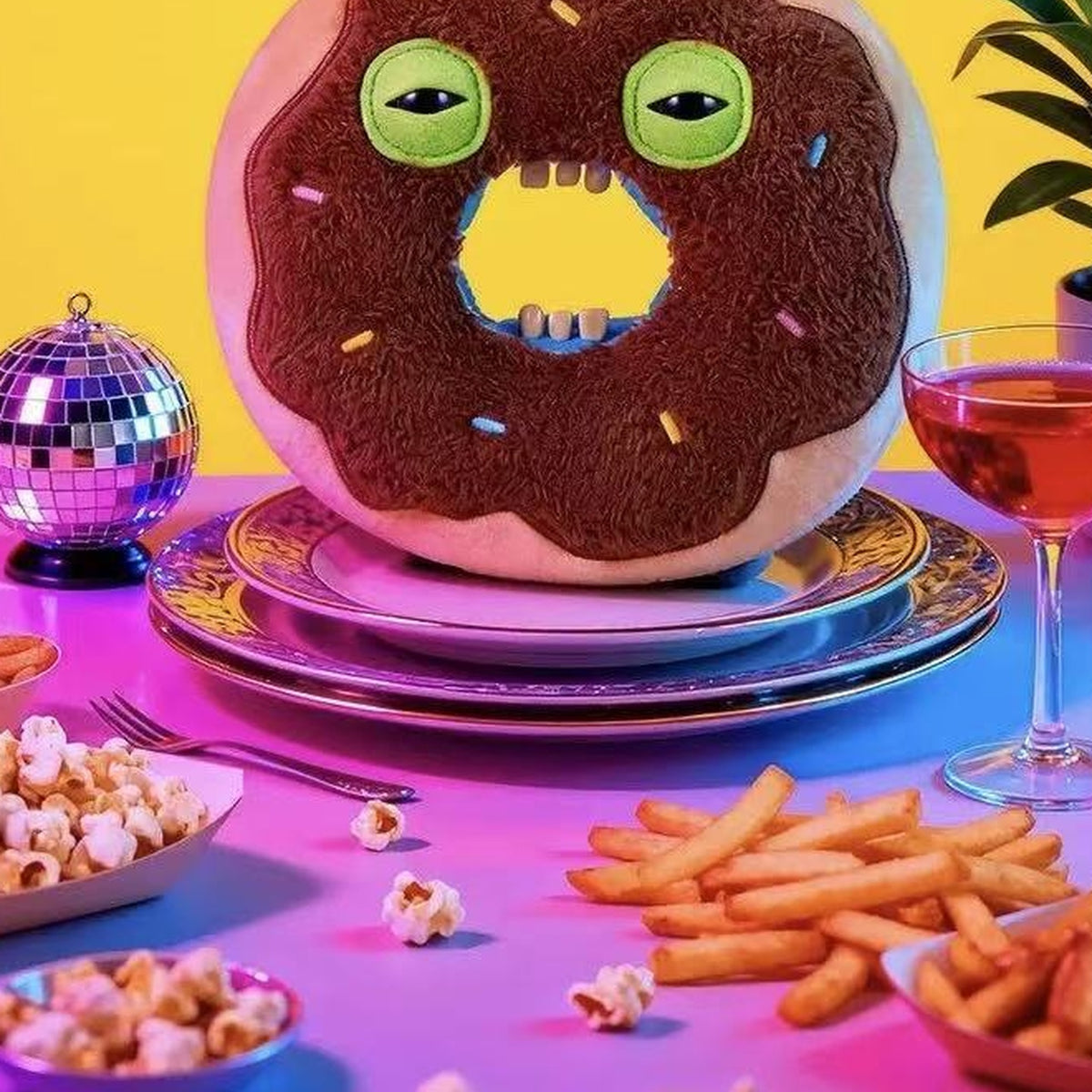 Fuggler Fuggalicious Series Plush Pendant Blind Box - Donut-shaped plush pendant detail with upper edge cropped; random design not guaranteed