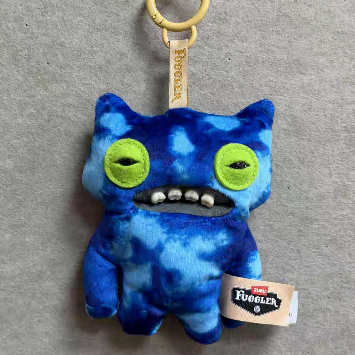 Fuggler Funny Ugly Monster Keypers V6 Series Plush Key Chain Dolls, Blind Box - Blue plush key chain design example; random design not guaranteed