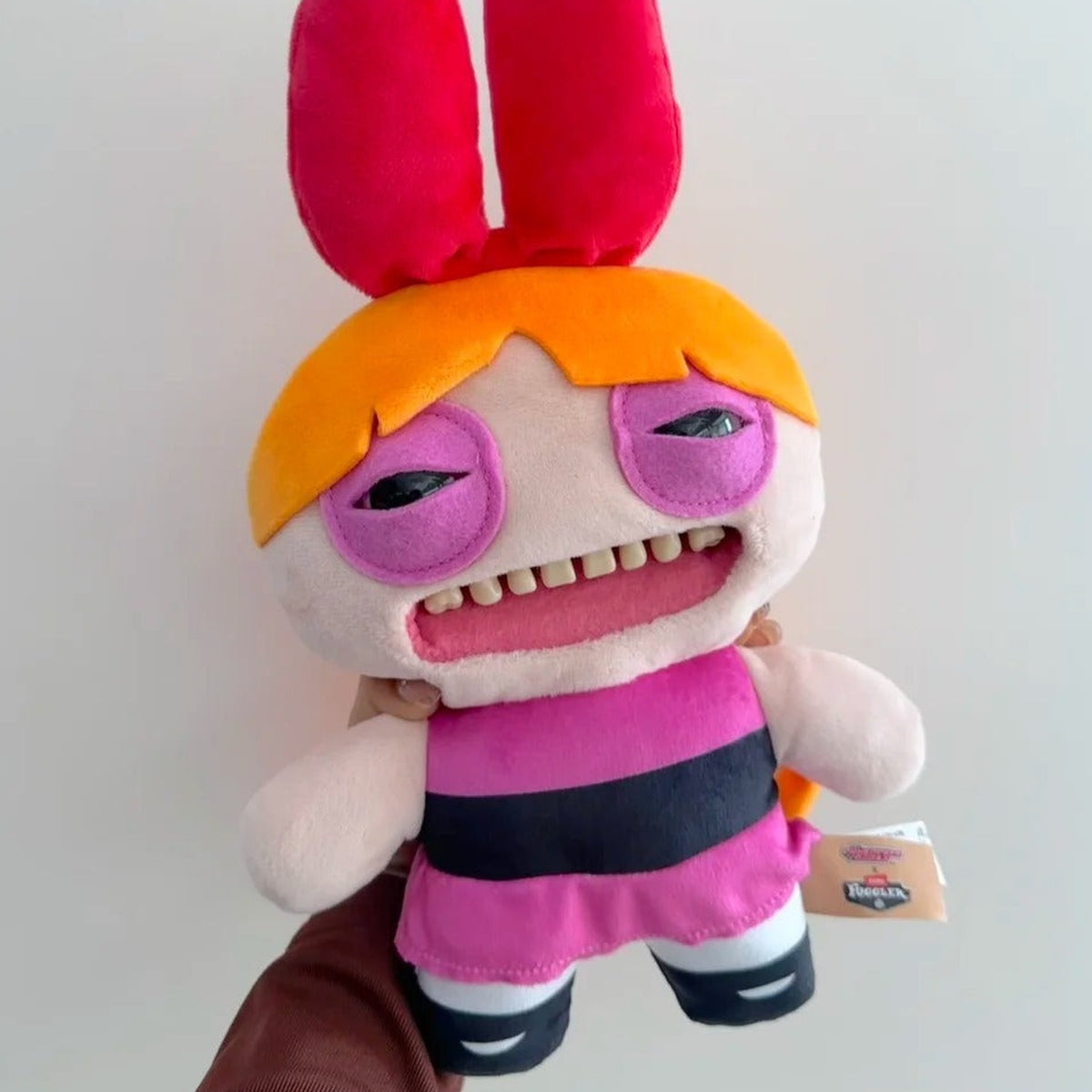 Fuggler Powerpuff Girls Series Plush Toy - Blossom option plush detail; illustrative series image, contents depend on selected purchase option