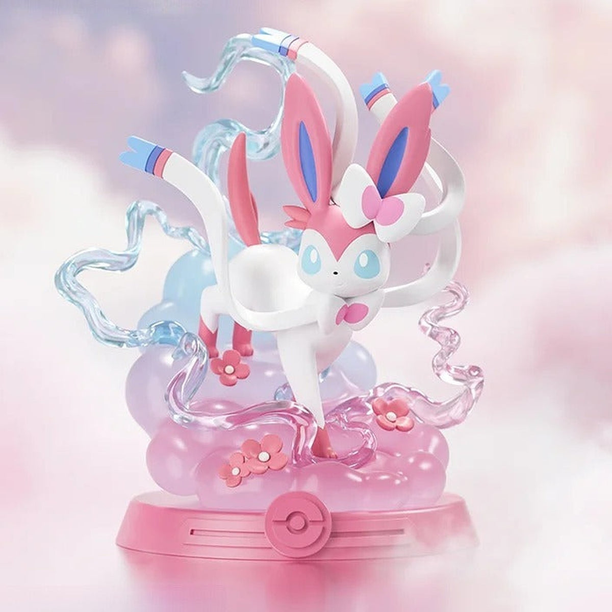 Funism Pokemon Let's Go! Eevee Series Figure Blind Box - Complete Sylveon figure example with decorative effects and display base; random design not guaranteed