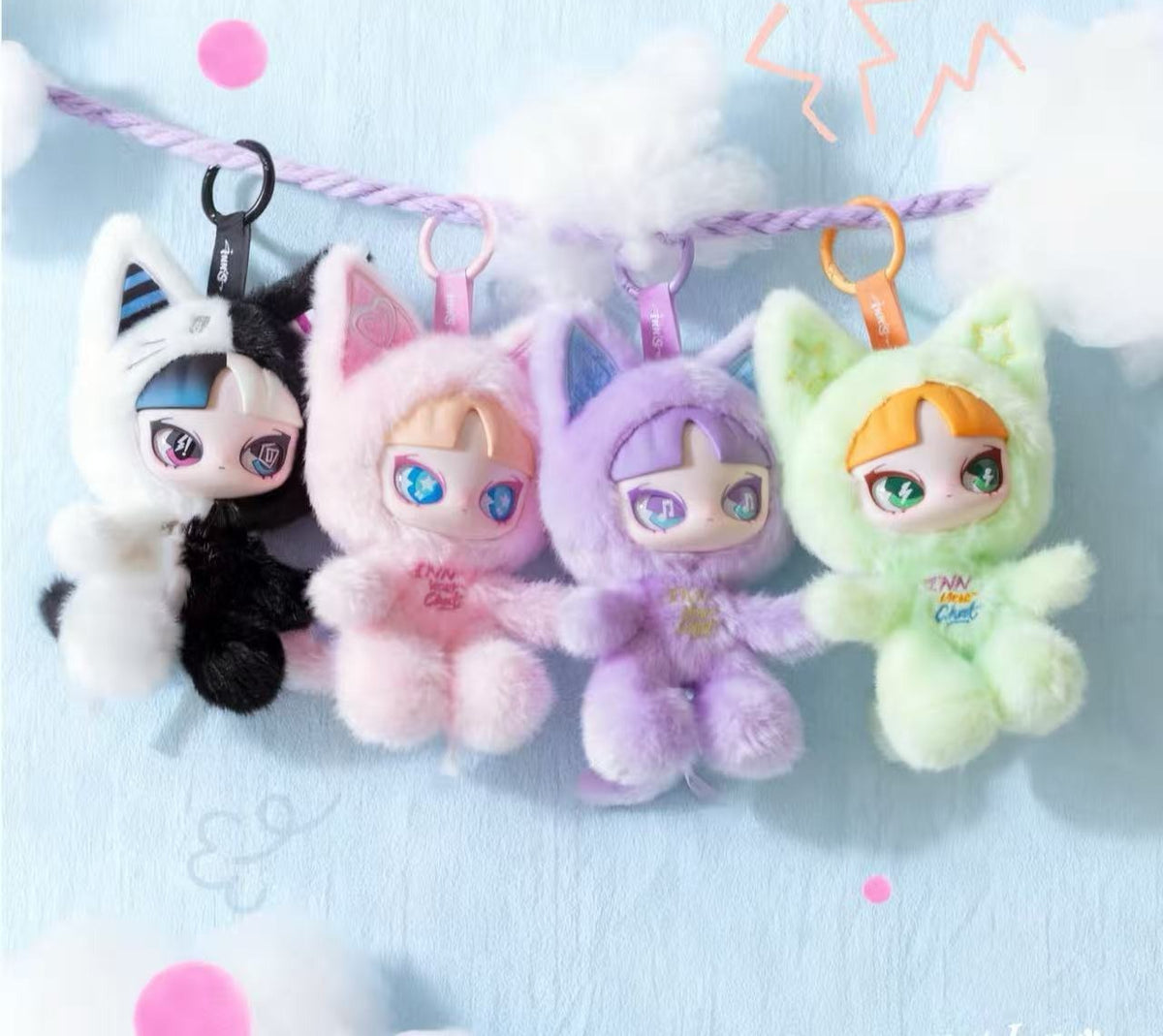 INN Cat Inn Your Chat cat-costume plush series examples with complete hanging clips and cat ears; not one-box contents
