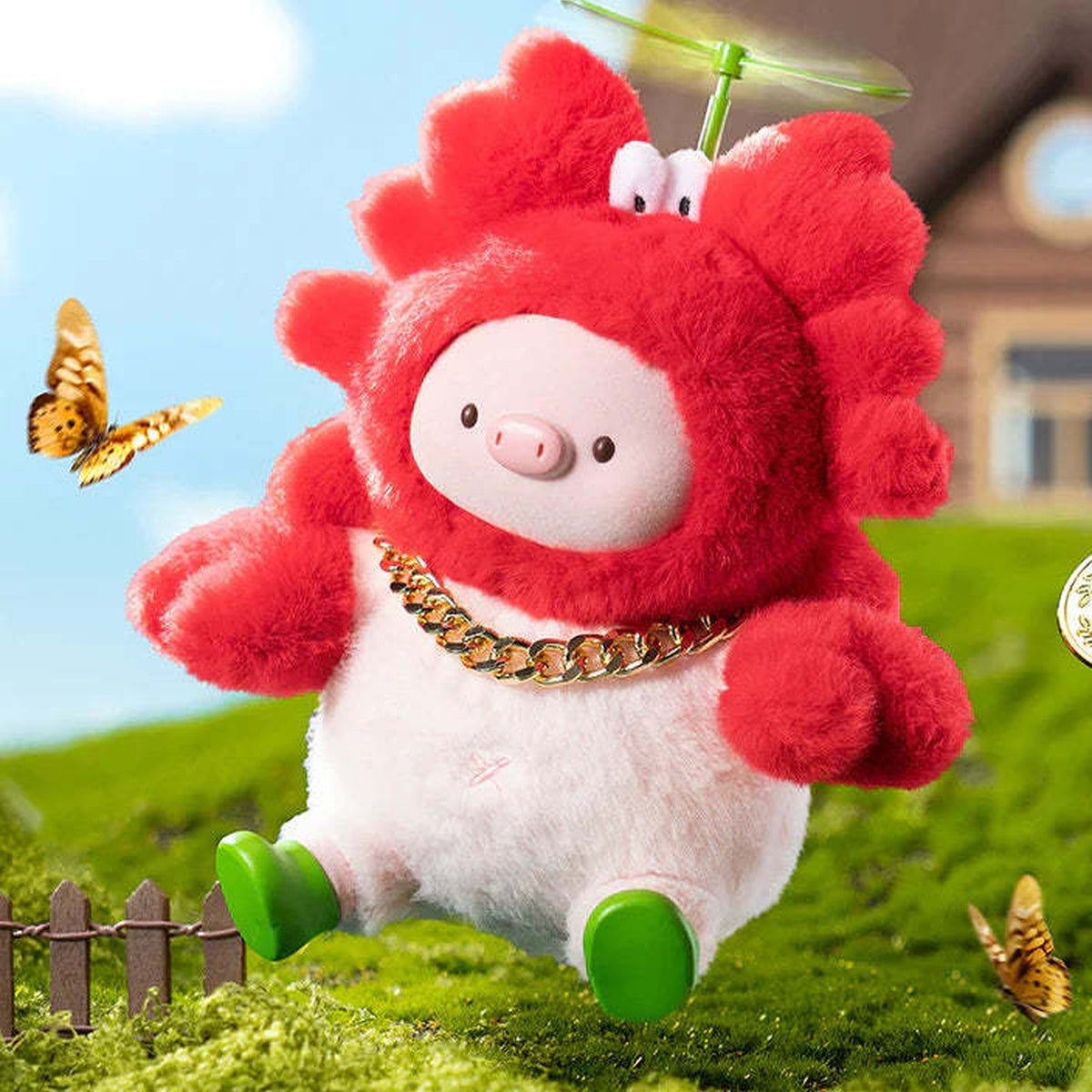 GEEGEEPIG Rich Pig Can Fly Series SJD Plush Dolls, Blind Box - Red lobster plush doll example with upper propeller edge cropped; random design not guaranteed