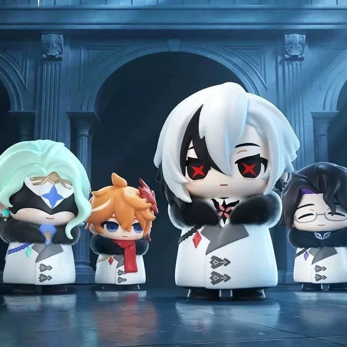 Genshin Impact Fatui Harbingers Series Figure Blind Box - Character scale comparison; random design not guaranteed