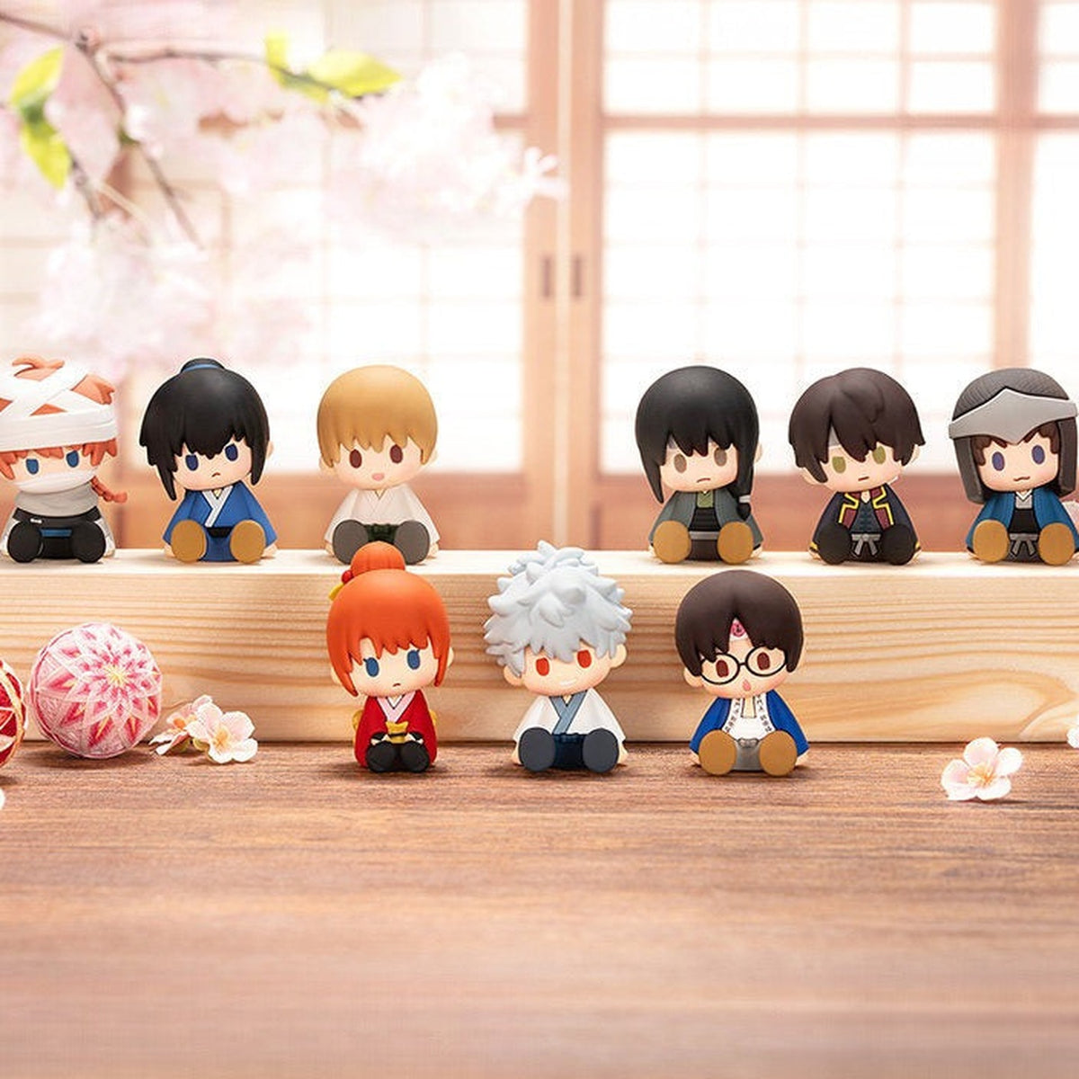 Gintama POTEPOTTE-R V2 Series Figure Blind Box - Gintama group with complete central seated figure examples; random design not guaranteed