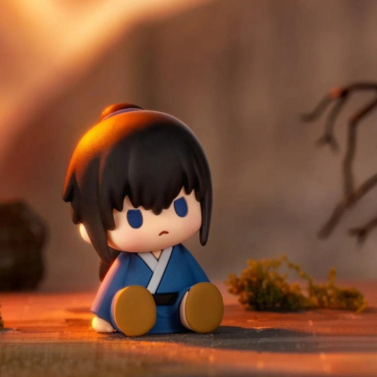 Gintama POTEPOTTE-R V2 Series Figure Blind Box - Complete blue-outfit seated figure example; random design not guaranteed