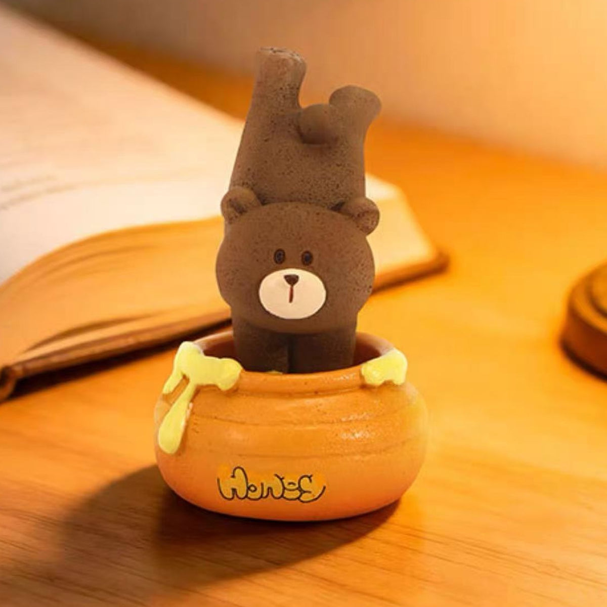 Go All Out Upside Down Animal Figure Blind Box - Complete upside-down bear figure example in honey pot; random design not guaranteed