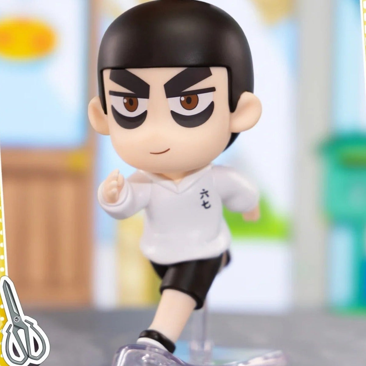 Seven face and outfit detail; upper hair tuft cropped