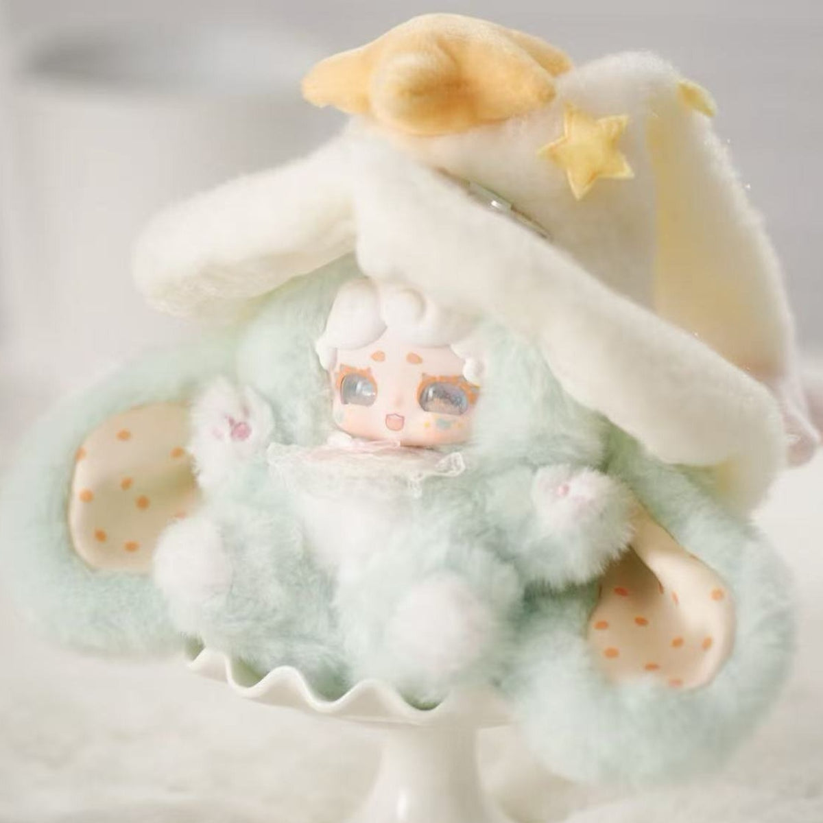 Good Night Bunny Lucky Deer Nai V4 Witch's Letter Series Plush Dolls, Blind Box - Complete mint plush doll body with pale hat; random design not guaranteed