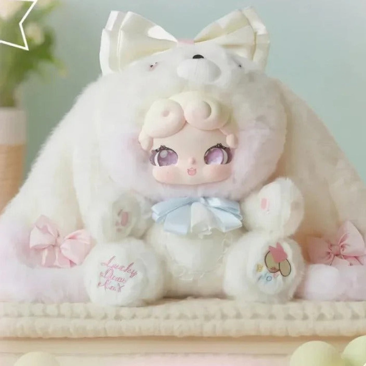 Good Night Bunny Sweet Tea 600% Series Plush Blind Box - White complete plush example; packaging is defined by selected option