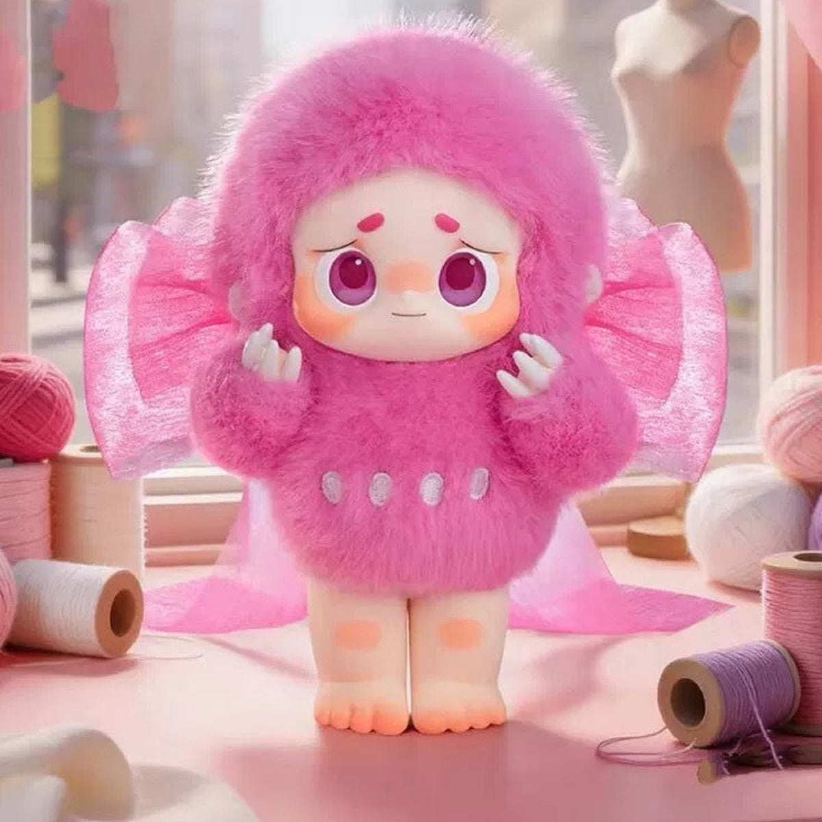 GuDuDu I'm Gududu Series Plush Pendant Blind Box - Complete pink plush pendant example; random design not guaranteed