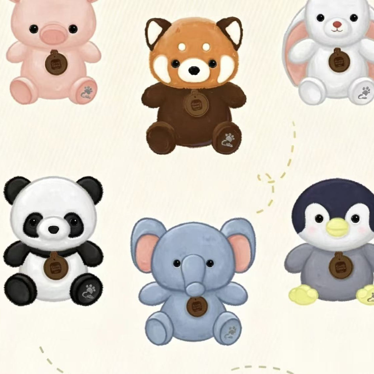 Gulu Gulu Friends Diary Series Plush Doll Blind Box - Series design overview; random design not guaranteed