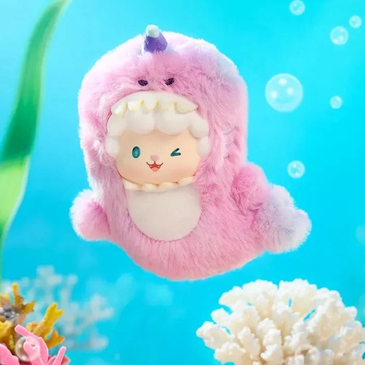 Gyun Ocean Adventure Series Vinyl Plush Blind Box - Complete pink ocean-costume vinyl plush doll example; random design not guaranteed