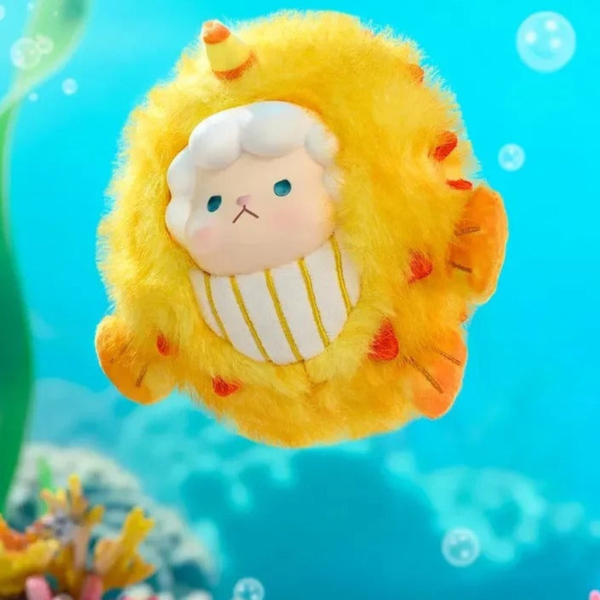 Gyun Ocean Adventure Series Vinyl Plush Blind Box - Complete yellow ocean-costume vinyl plush doll example; random design not guaranteed