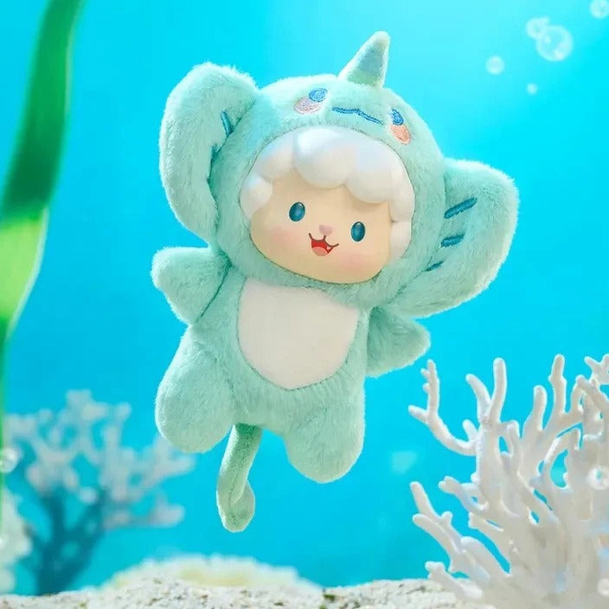Gyun Ocean Adventure Series Vinyl Plush Blind Box - Complete green ocean-costume vinyl plush doll example; random design not guaranteed