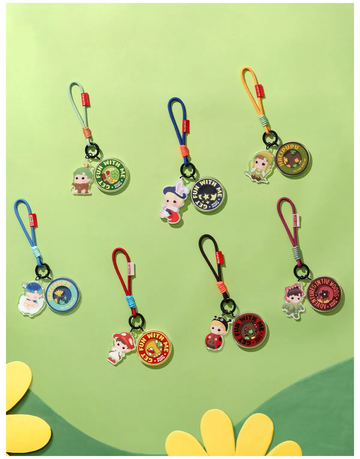 HACIPUPU Adventures In The Woods pendant design examples in a green scene; not a promised set