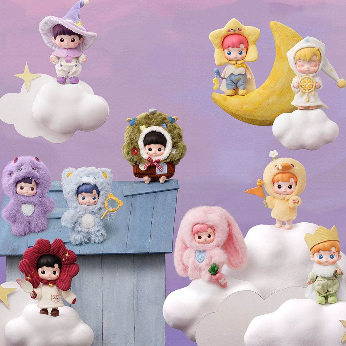 HACIPUPU Enchanted Realm Tales blind box series - series character display showing possible designs; not the contents of one blind box