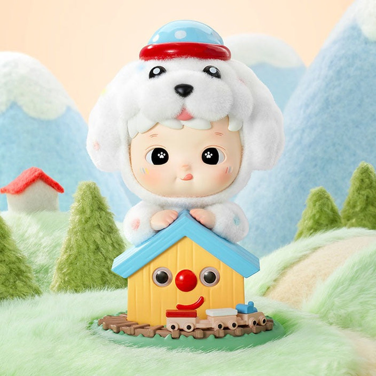 Hacipupu Fluffy Puppy Figure, Hanging Card — G4 | KikiBuddies