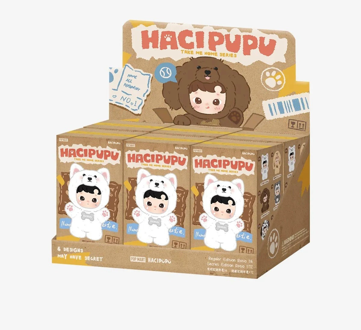 hacipupu take me home vinyl plush pendant — six box case packaging