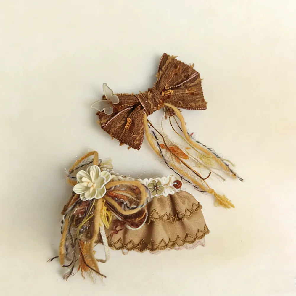 Handmade Forest Fae Doll Outfit for Skullpanda/Labubu 17cm - detail view | KikiBuddies
