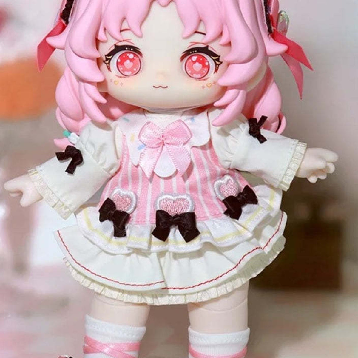 HANI Sweet Afternoon Tea Series Large Size Special 1/8 Action Figure BJD Blind Box - Pink-haired HANI with antler headband and pink dress; upper ornaments and lower shoes cropped; random design not guaranteed; display props not included