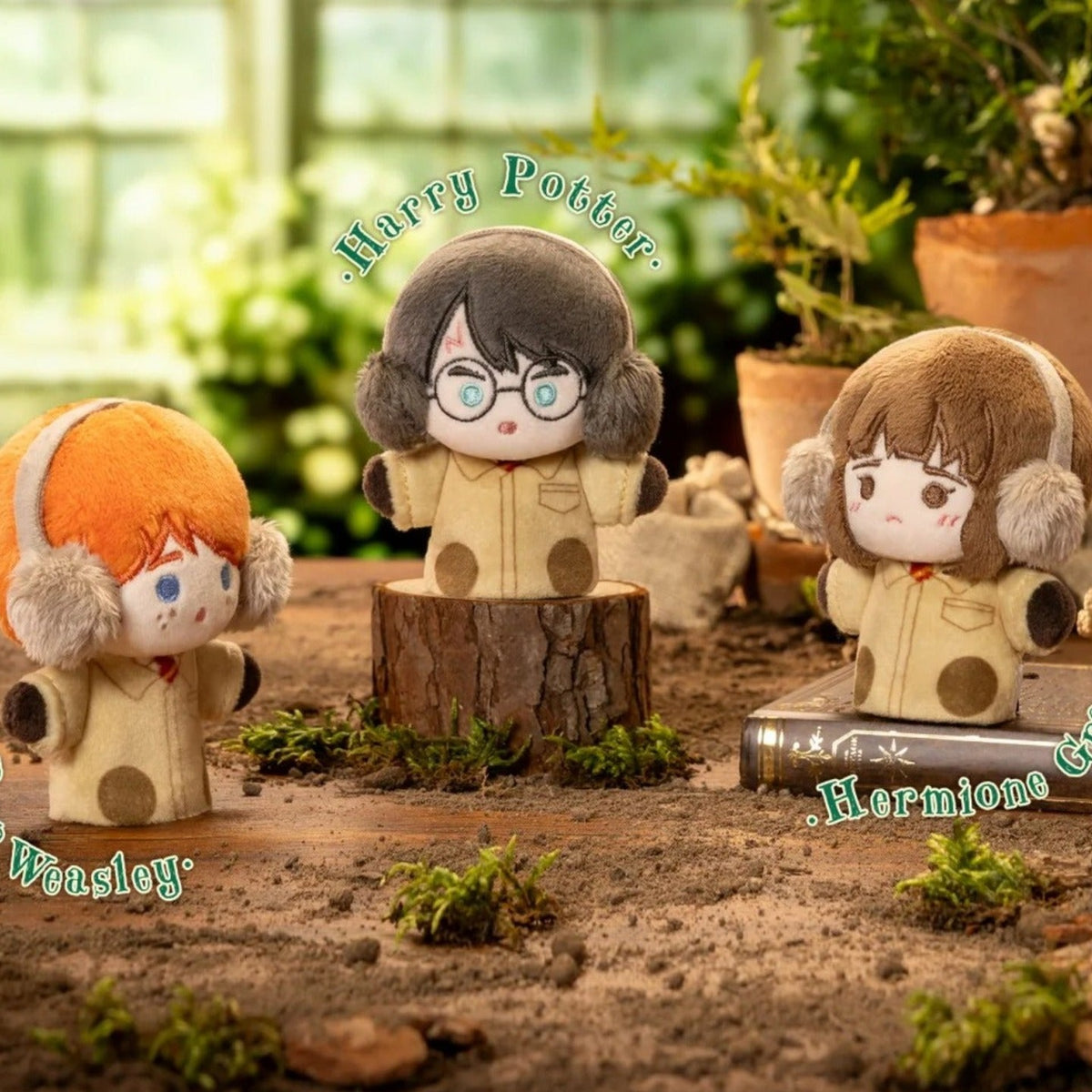 Harry Potter Herbology Class - Harry, Ron and Hermione display scene; random design not guaranteed