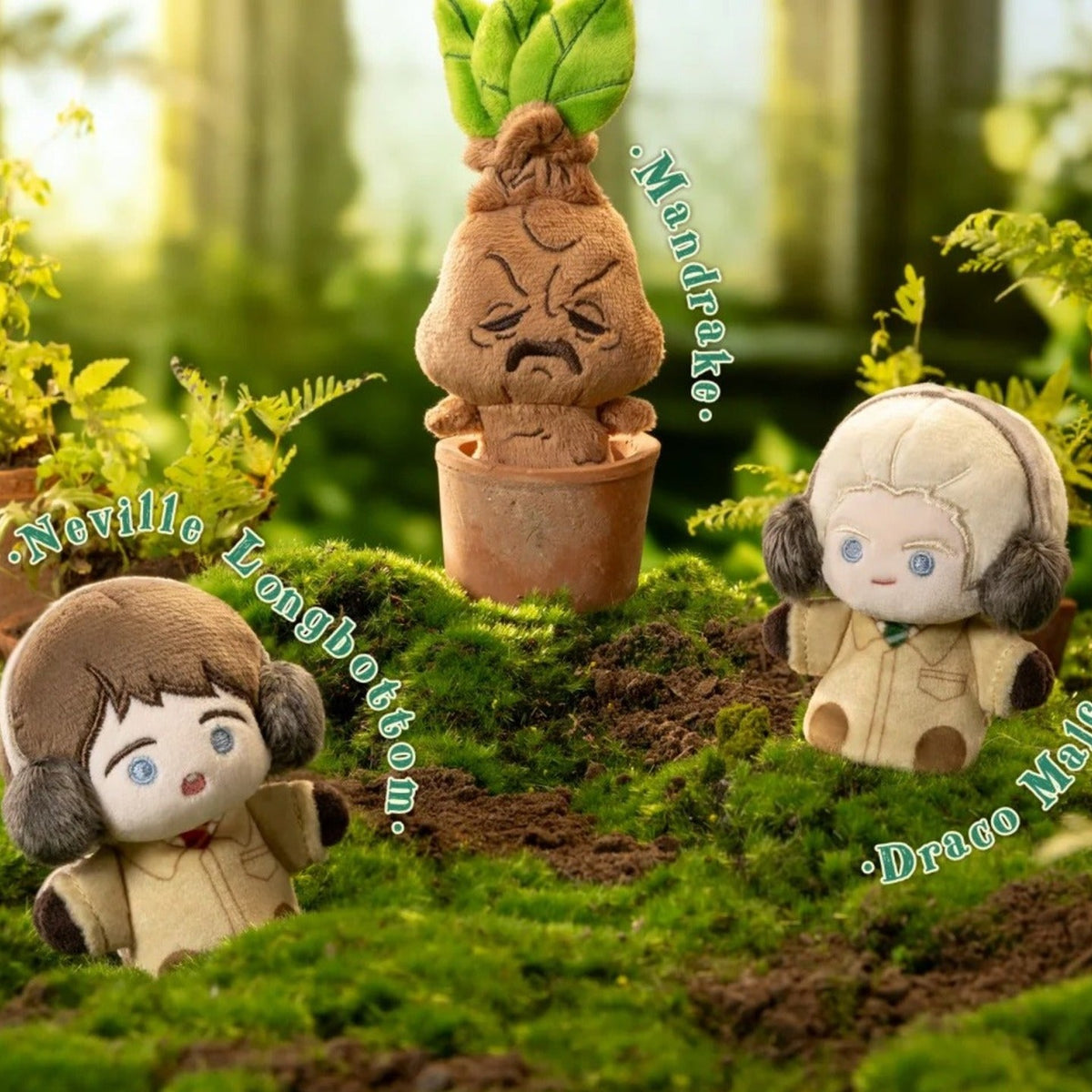 Harry Potter Herbology Class - Mandrake, Neville and Draco display scene; props not included