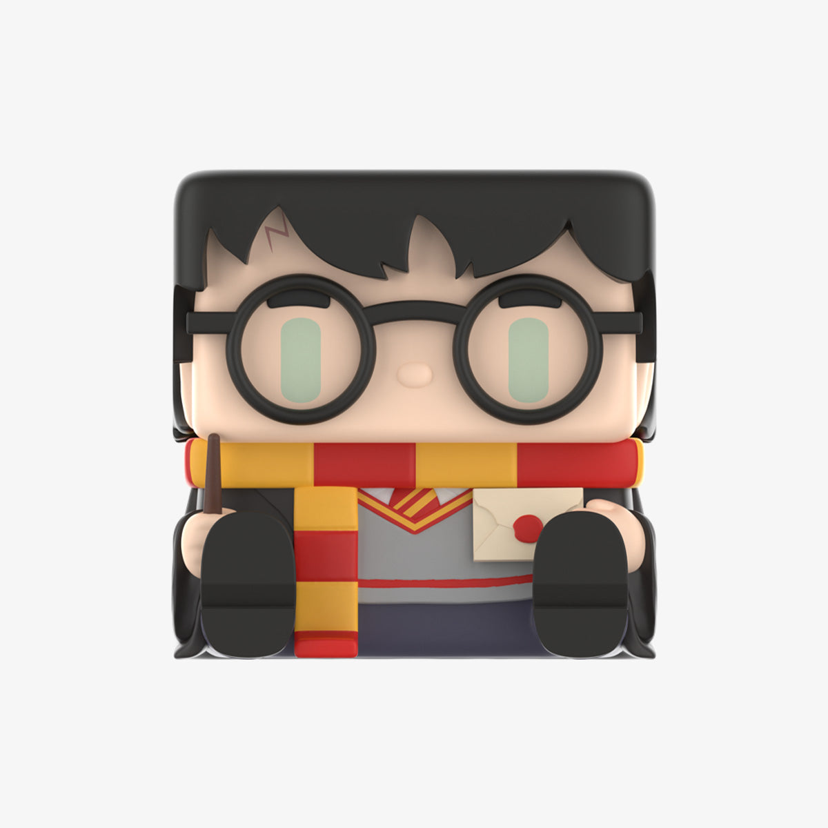 Harry Potter POP CUBE-1 possible figure design wearing glasses and a red-and-yellow scarf; random design not selectable