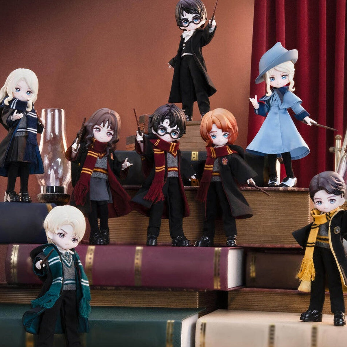 Harry Potter Series 1/12 Action Figure Blind Box - Action figure series comparison with complete central figures and cropped upper and outer designs; random design not guaranteed
