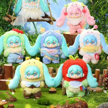 Hatsune Miku Forest Concert Series Plush Blind Box - Series comparison with complete central and foreground plush doll examples; random design not guaranteed