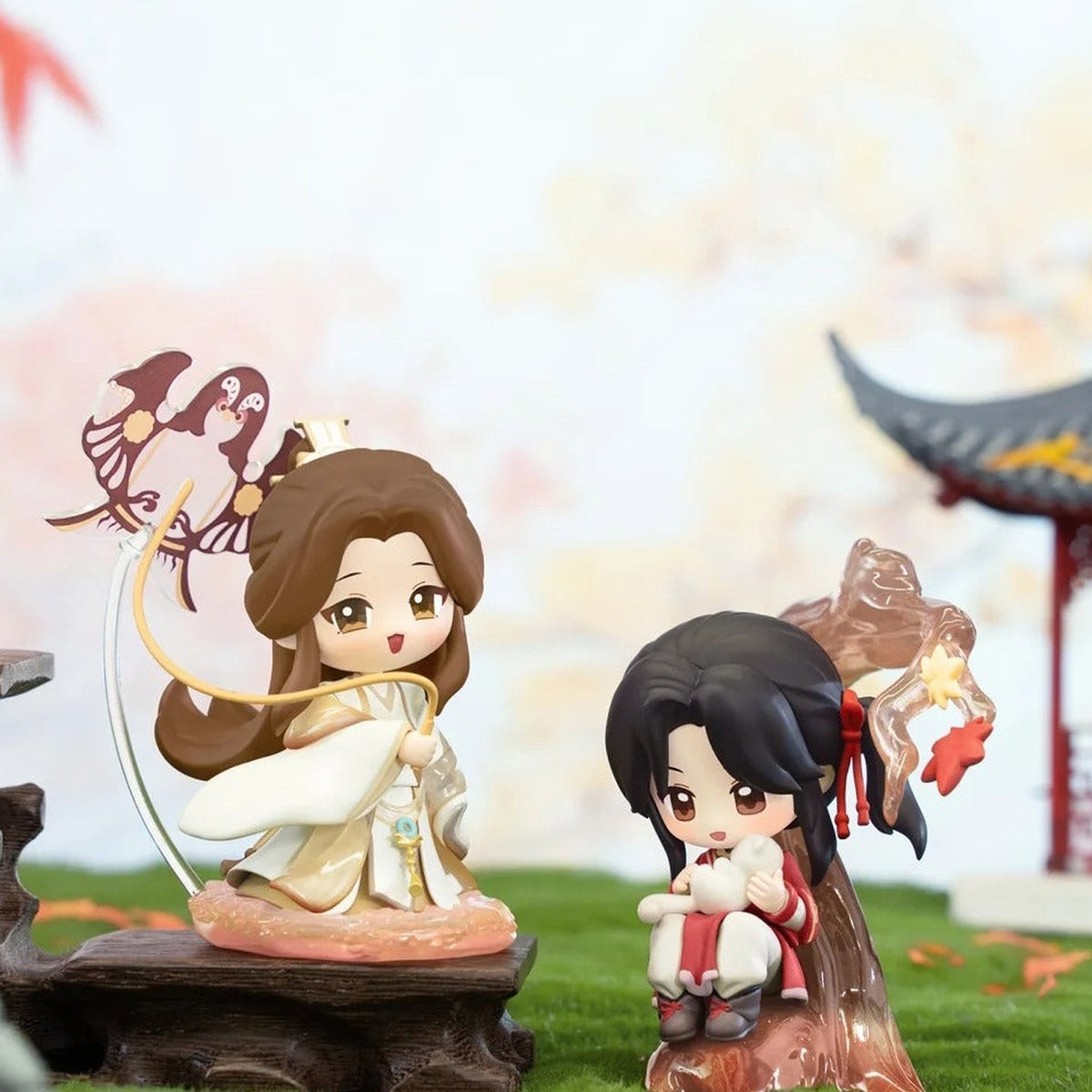 Heaven Official Blessing Magnificent Painting Series Figure Blind Box - Two character figure examples with lower right scene base cropped; random design not guaranteed