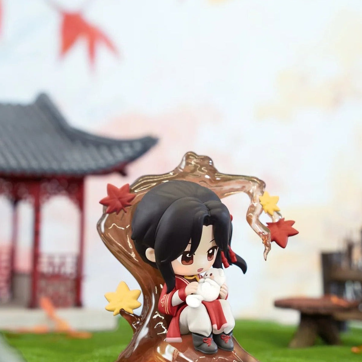 Heaven Official Blessing Magnificent Painting Series Figure Blind Box - Seated red-costume figure detail with lower scene base cropped; random design not guaranteed