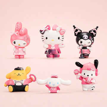 HELLO KITTY AND FRIENDS Pink Party Series Figures six regular-design lineup