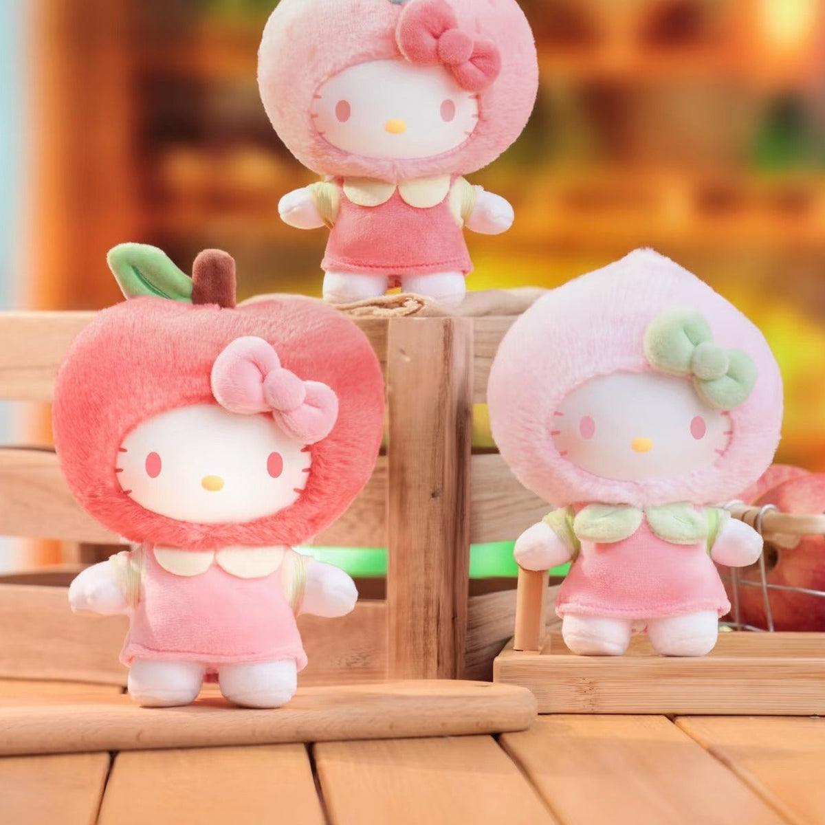 HELLO KlTTY Fruity Paradise Series Plush Dolls, Blind Box - Fruit outfit group with complete lower plush examples; random design not guaranteed