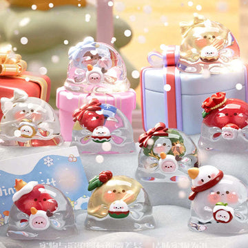Heydolls Bubble Eggs Winter Gift Mini Series PVC Figures, Blind Box - Complete central winter mini figures with outer examples cropped in a styled setting; random design not guaranteed