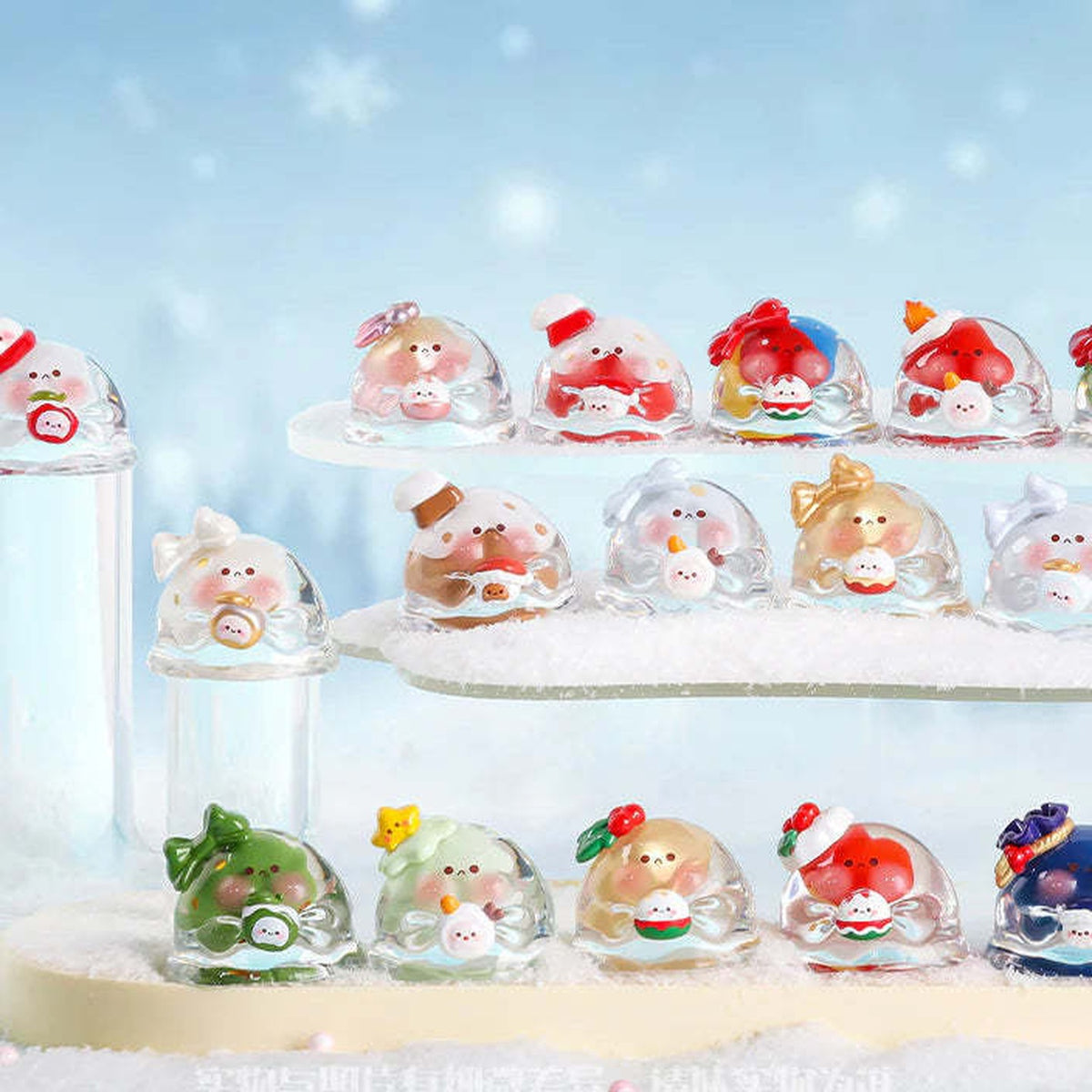 Heydolls Bubble Eggs Winter Gift Mini Series PVC Figures, Blind Box - Series overview with complete central mini figures and outer examples cropped; random design not guaranteed