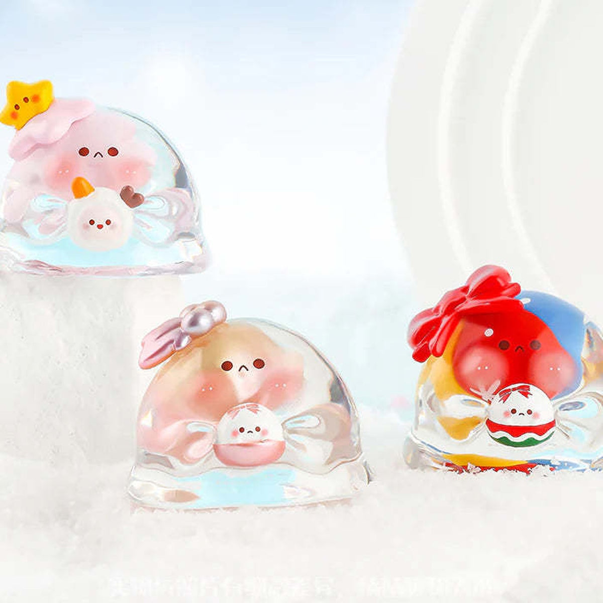 Heydolls Bubble Eggs Winter Gift Mini Series PVC Figures, Blind Box - Two complete central mini figures with upper example partly cropped; random design not guaranteed