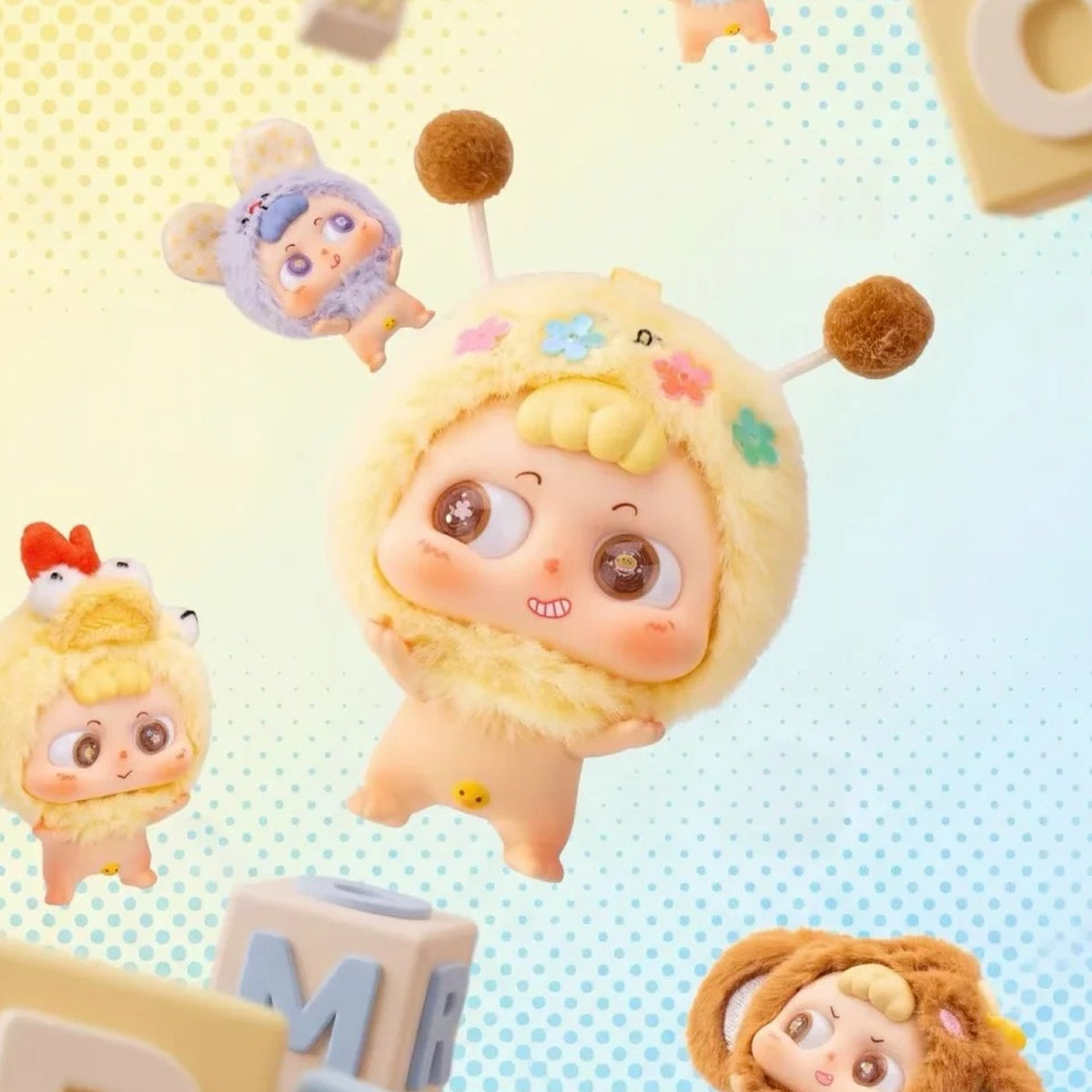Heyme Childlike Wonder Series Plush Pendant Blind Box - Yellow-hood design example; random design not guaranteed