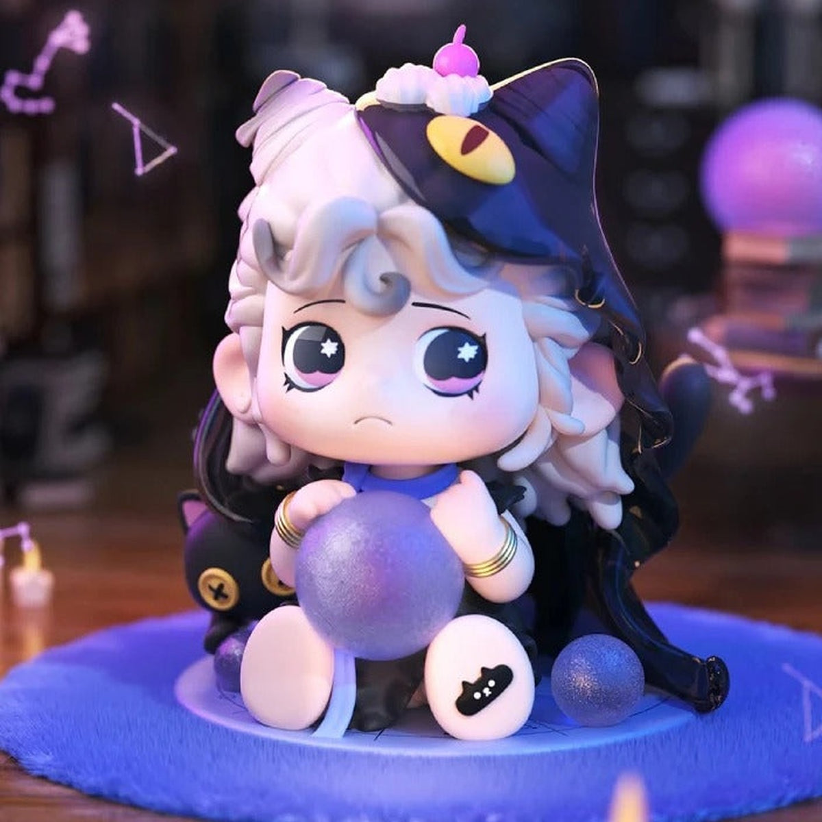 Heyone Star-Saving Miss Joy Series Figures, Blind Box - Purple cat outfit complete figure example; random design not guaranteed