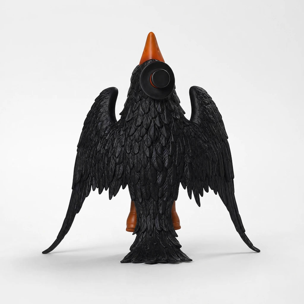 HIRONO and Leah Dou In the Air figurine rear view showing black feather and wing structure