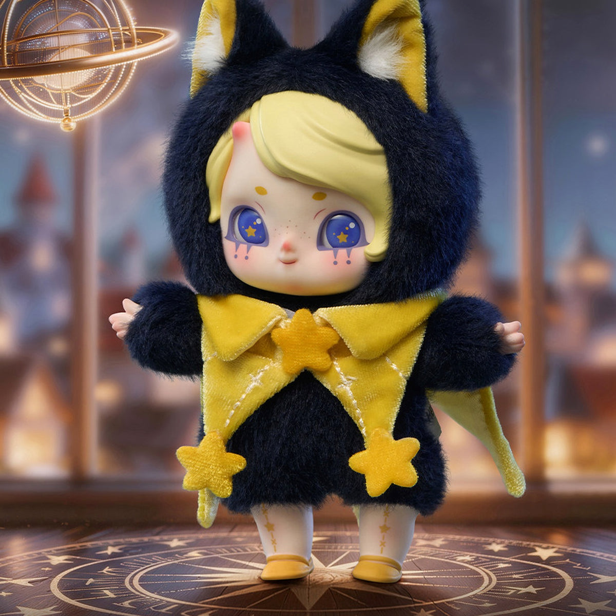 Astrologer design example in a black and yellow star costume; random-box design is not guaranteed