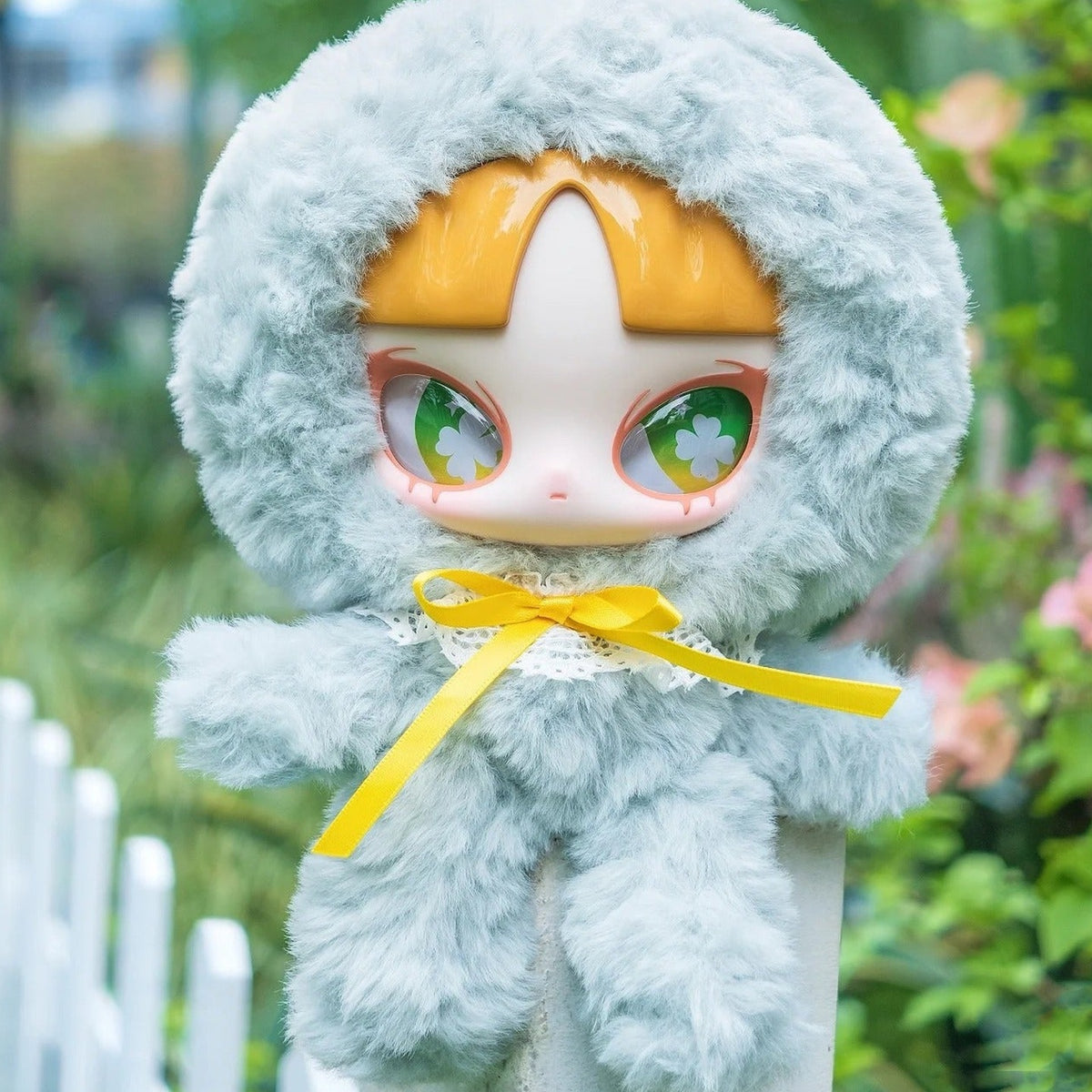 INN'S Crossing Spring Series Plush Dolls, Blind Box - Grey plush doll detail with upper hood and lower feet cropped; random design not guaranteed