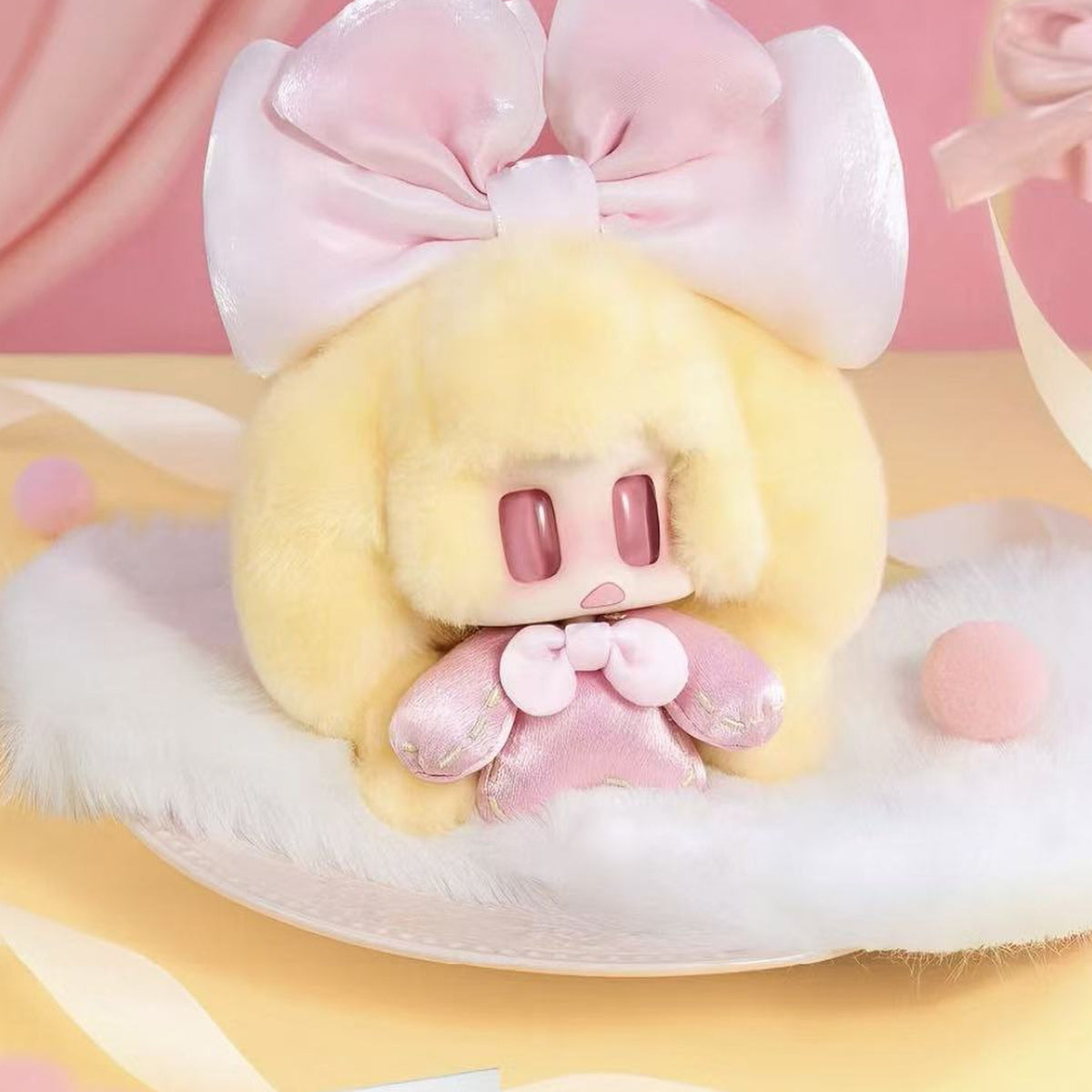 Jiangjiang's Bow Diary Series Plush Pendant Blind Box — Yellow Bow Diary plush-pendant example with oversized bow