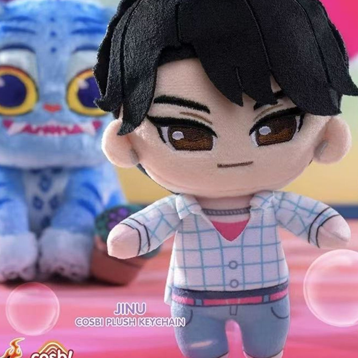 Jinu Cosbi plush keychain detail; random assortment example | KikiBuddies